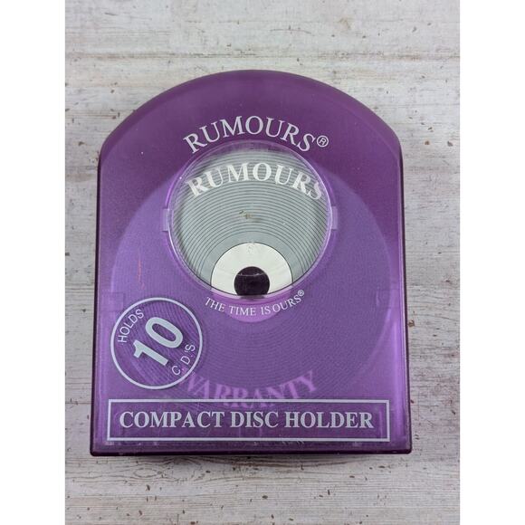 Rumours CD Holder Case Translucent Clear Purple Rigid Clamshell 10-Disk VTG Y2K - Picture 6 of 9